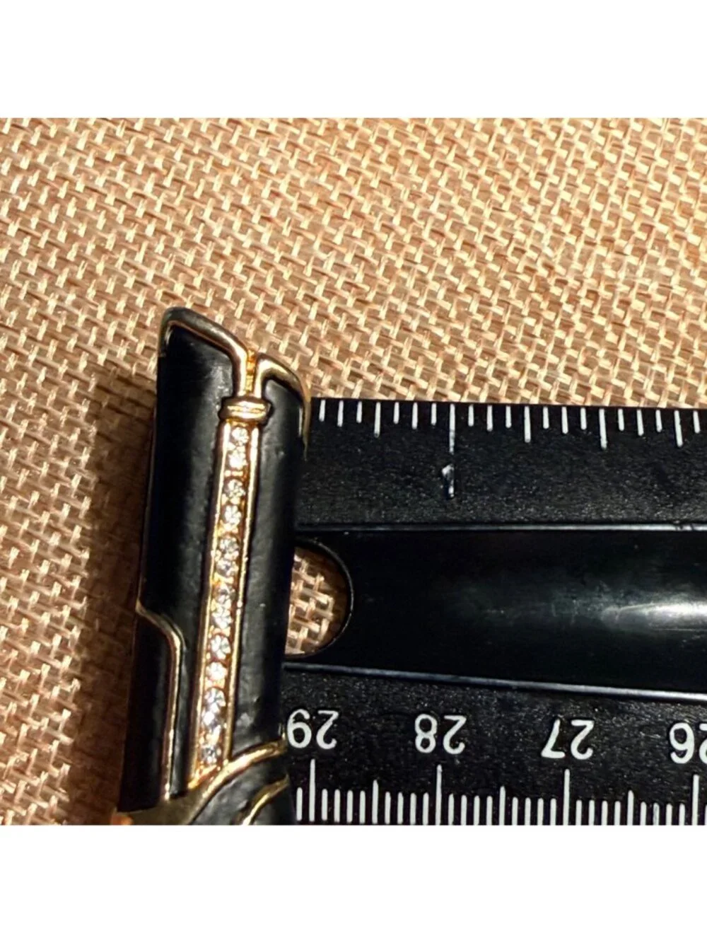 Vintage Meesco Boot Brooch Black Enamel High Heel Rhinestone Fashion Pin Retro